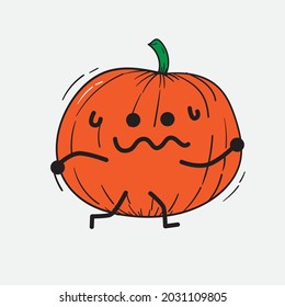 Cute Pumpkin Character Vector Illustration on isolated background