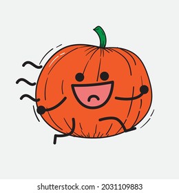 Cute Pumpkin Character Vector Illustration on isolated background
