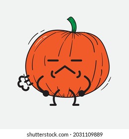 Cute Pumpkin Character Vector Illustration on isolated background