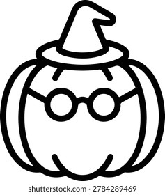Cute pumpkin character wearing
