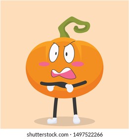 Cute pumpkin characters with angry expressions vector illustration,pumpkin cartoon