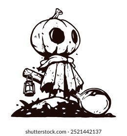 Bonito livro de colorir abóbora ilustração adesivos halloween