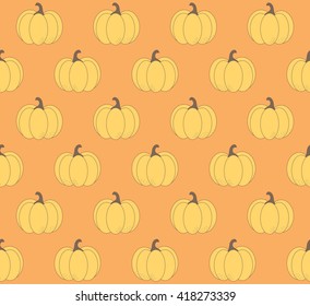 Cute Pumpkin Design On Orange Background Stock Vector (Royalty Free