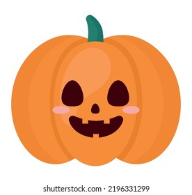cute pumpkin design over white