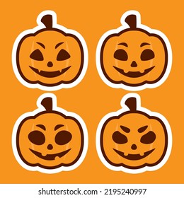 Cute Pumpkin Face Suitable For Halloween - Jack O Lantern