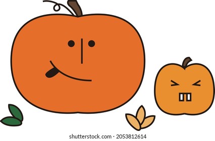 Cute Pumpkin Face Vector with face SVG Background Vector AI file