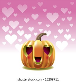 A cute pumpkin in falling in love during Halloween time.