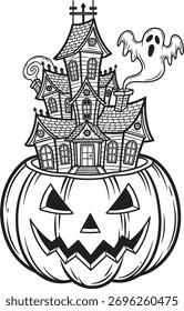 Cute Pumpkin and Ghost Halloween Drawing Bundle