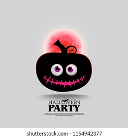 Cute Pumpkin for Halloween Layout/Cover. Minimalist Creative Design Concept. Stock Vector Illustration. Modern and Abstract Background