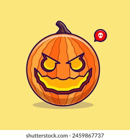 Ilustración del icono del Vector de dibujos animados del monstruo de Halloween. Alimento Festiva Icon Concept Aislado Premium Vector. Estilo plano de dibujos animados