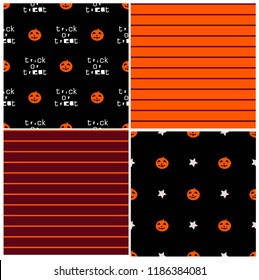 cute pumpkin halloween patterns collection in cartoon style for your design