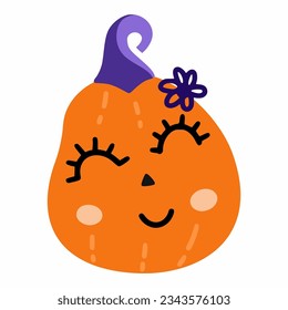 Mache Kürbis zu Halloween. Vektordoodle-Illustration.