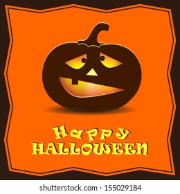 Cute pumpkin for Halloween.Vector card.