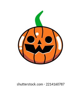 cute pumpkin icon brightly colored perfect for your Halloween day.