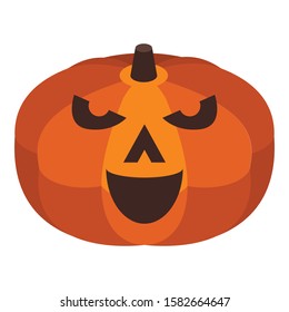 Cute pumpkin icon. Isometric of cute pumpkin vector icon for web design isolated on white background
