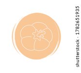 Cute Pumpkin icon vector, illustration on circle with brush texture, for social media story and instagram highlights