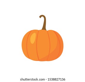 Cute pumpkin illustration. Happy cute characters for Halloween. Flat Design vector.