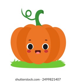 Ilustración linda de la calabaza aislada en el fondo blanco