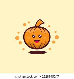 cute pumpkin mascot cartoon design vector