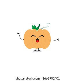 cute pumpkin mascot vektor design eps 10.