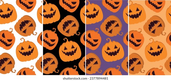 Cute pumpkin pattern background for Halloween patry.