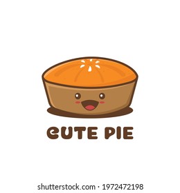 Cute pumpkin pie mascot character. cartoon vector isolated on white background
