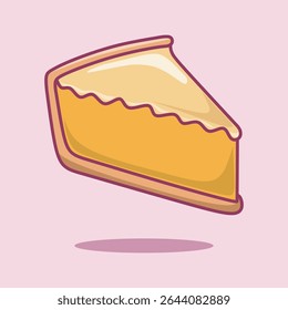 Cute Pumpkin Pie Slice Vector.  Cute Food Object Illustration.