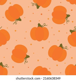 Cute pumpkin seamless pattern. Halloween pumpkin concept.