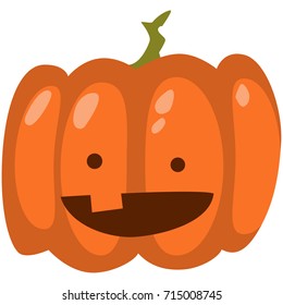 Cute pumpkin vector cartoon Halloween icon isolated on white background.