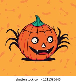 cute pumpkin vector. pumpkin expression illustration. pumpkin character. 