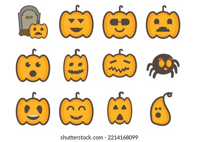 Cute pumpkin vector illustration. designs that are suitable for banner elements, websites, apps.
