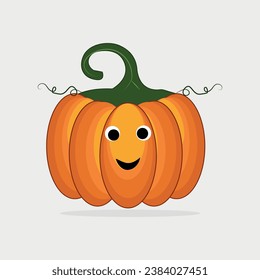 Cute pumpkin vector illustration for happy thanksgiving day. Fruit and vegetable garden clipart stock illustration