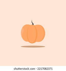 Cute pumpkin vector illustration. Holidays cartoon character in flat style.
