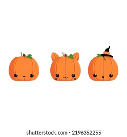 cute pumpkin vector set clipart for halloween design