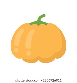 Cute pumpkin vegetable, isolated colorful vector icon