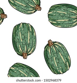 Cute pumpkins cartoon seamless pattern. Fall decoration background tile