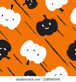 Patrón de doodle de líneas de calabazas sin fisuras