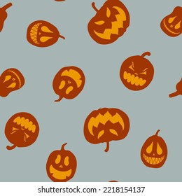 Cute pumpkins seamless pattern. Design for textile, prints for clothes. Vector illustration.