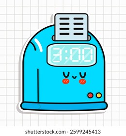 Cute Punch Clock Character. Smiling Time Recorder with a Friendly Expression.