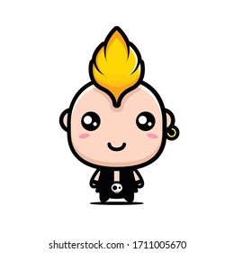 Cute punk character vector design