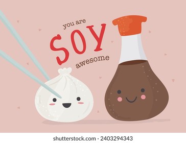 Cute punny valentine food illustrations