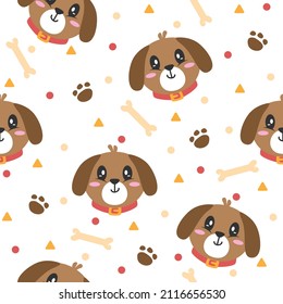 Cute puppies cartoon pattern background