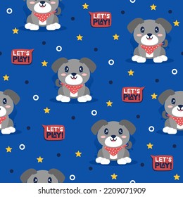 Cute puppies cartoon vector pattern design concept.