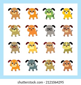 cute puppies dog cartoon vector