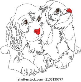 Cute Puppies With Red Nose