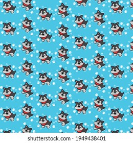 CUTE PUPPIES VECTOR BACKGROUND. DOG VECTOR PATTERN.TRANSPARENT WITH BLUE BACKGROUND