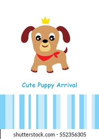 cute puppy arrival announcement card