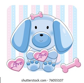 Cute puppy with background design