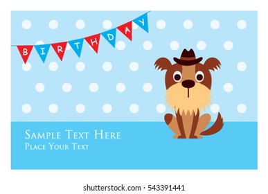 cute puppy birthday greeting card