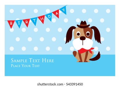 cute puppy birthday greeting card